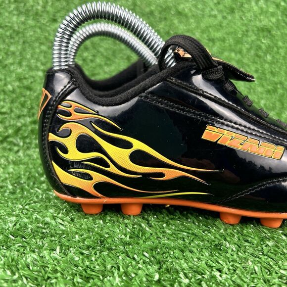 Vizari Blaze FG Soccer Cleats Youth 11.5C Black Orange Firm Ground Shoes Flames - Picture 4 of 16